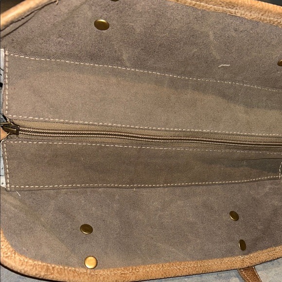 Myra Bag Geometric Brown and Gray Tote - Picture 7 of 7